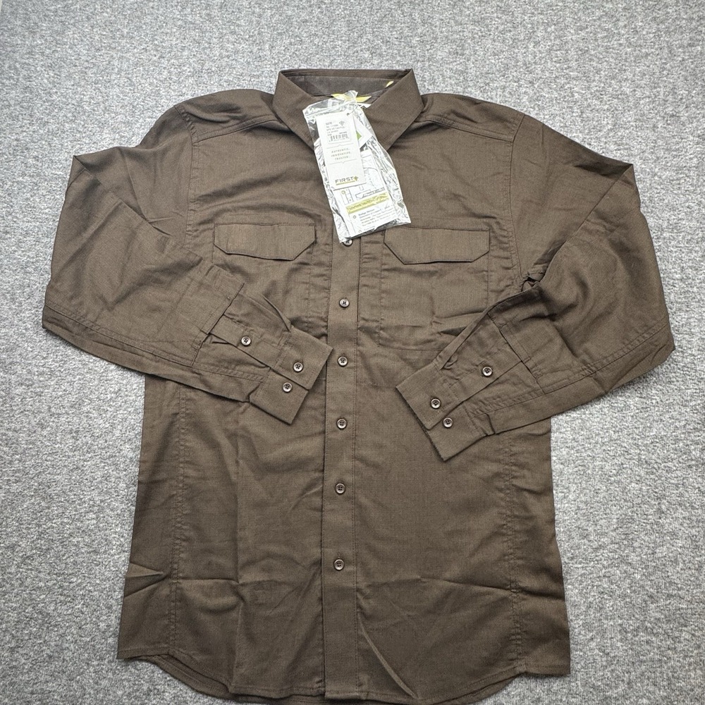 First Tactical V2 Tactical Long Sleeve BDU Shirt Brown Button 111006 Mens‎ Sz M